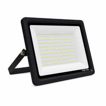 Front view of a 100 watt outdoor LED flood light for security and area lighting