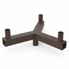 120 Degree Triple Tenon Pole Mount Adapter, Bronze, Fits 3 In. Poles