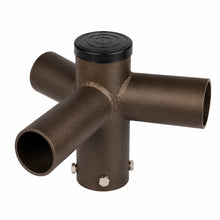 Triple Spoke Pole Mount Tenon Adapter, Bronze, Fits 2-3/8 In. Vertical Tenons