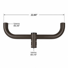 180 Degree Double Bullhorn Tenon Adapter, Dual Slip Fitter Mount, Dark Bronze
