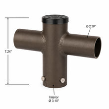 180 Degree Twin Spoke Pole Mount Tenon Adapter, Bronze, Fits 3 In. Poles