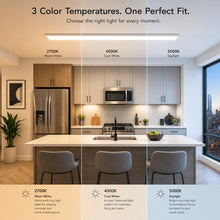 1x4 flushmount LED panel light showing selectable color temperatures