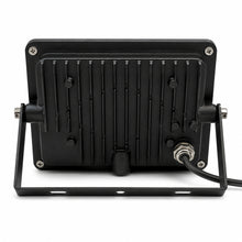 Back view of a 20 watt outdoor LED flood light showing compact weather resistant housing and mounting bracket