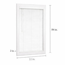 22″ W x 84″ H Cordless Faux Wood Door Blinds, 2″ Slats, White