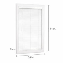 24″ W x 84″ H Cordless Faux Wood Door Blinds, 2″ Slats, White