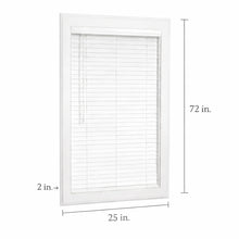 25″ W x 72″ H Cordless Faux Wood Door Blinds, 2″ Slats, White