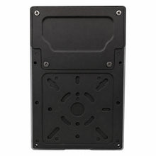 Bottom view of a 26 watt mini LED wall pack showing compact low profile housing