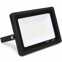 50W Black Integrated Outdoor LED Flood Light, 6000 Lumens, IP66, 5000K Daylight