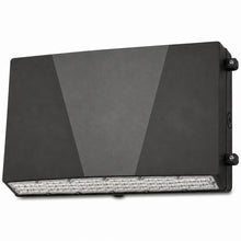 Top view of a 55 watt modern LED wall pack showing compact rectangular fixture design