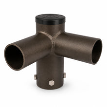 90 Degree Twin Spoke Pole Mount Tenon Adapter, Bronze, Fits 3 In. Poles