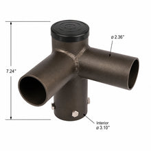90 Degree Twin Spoke Pole Mount Tenon Adapter, Bronze, Fits 3 In. Poles