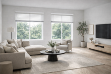 29.75″ W x 84″ L Cordless Faux Wood Blinds, White, 2″ Slats, Inside Mount