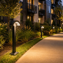 21 in. Black LED Bollard Light, 12W, 1200 Lumens, Selectable 2700K/4000K/5000K