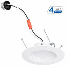 5/6 Inch LED Recessed Downlight Retrofit Kit, 5CCT Selectable, Baffle Trim