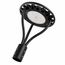 50W LED Post Top Light, Outdoor Commercial Pole Light, 5500 Lumens, Selectable CCT 2700K/4000K/5000K, Black