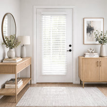 23″ W x 72″ H Cordless Faux Wood Door Blinds, 2″ Slats, White