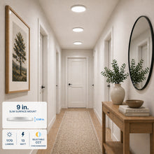 9 in. LED Flush Mount Ceiling Light, Slim Panel Disk Design, Dimmable, Selectable CCT 2700K/4000K/5000K