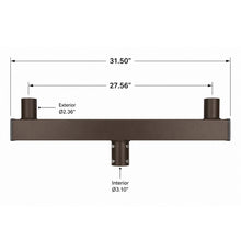 2-Head Crossarm Tenon Adapter, 180 Degree Bullhorn Pole Mount, Bronze
