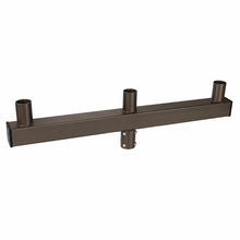 3-Head Crossarm Tenon Adapter, Triple Linear Bullhorn Pole Mount, Bronze