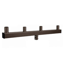 4-Head Crossarm Tenon Adapter, Quad Linear Bullhorn Pole Mount, Bronze