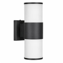 12-Inch 2-Light Outdoor Wall Sconce, Black, Up Down Lighting, E26 Base