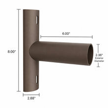 Side Tenon Adapter for Round Poles, 2-3/8 in. OD Slip Fitter Mount, Bronze Steel Pole Bracket