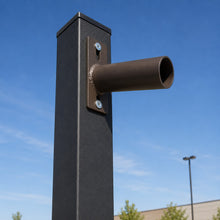 Mid Pole Tenon Adapter Bracket for Square Poles, 2-3/8 in. OD Slip Fitter Mount, Dark Bronze