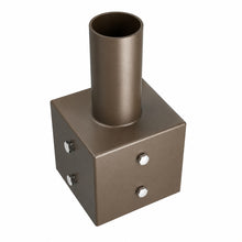 4 Inch Square Pole Tenon Adapter, 2-3/8 Inch OD Mount, Dark Bronze