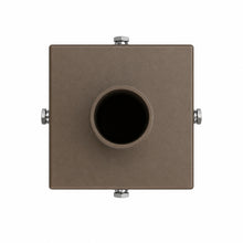 4 Inch Square Pole Tenon Adapter, 2-3/8 Inch OD Mount, Dark Bronze
