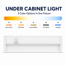 12 in. LED Under Cabinet Light, Hardwired or Plug-in, 5CCT Selectable, Dimmable