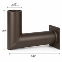 90 Degree Angled Wall Mount Tenon Bracket for Pole Lights, Bronze, 2-3/8 In. OD
