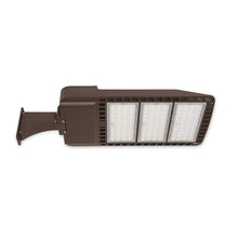 Bottom view of PLP320W-NCNW parking lot post light showing lens and light distribution area