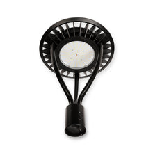 Bottom view of PLXL080W-SCSW post light showing lens and light diffusion area