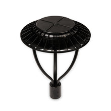 Top view of PLXL080W-SCSW post light showing fixture head and structural design