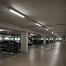 VLPG040W-SCSW vapor tight LED light installed in a parking garage